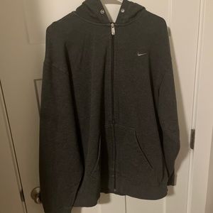 Vintage Nike Swoosh Small Embroidered Logo Zip Up Hoodie